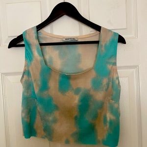 Two piece tie die feel skirt set